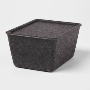 Brightroom Stackable Felt Bin with Lid in Dark Gray